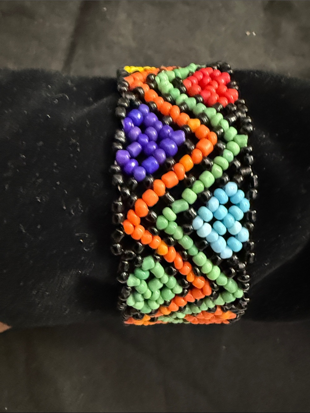 Handmade Multicolor Beaded Zigzag Bracelet
